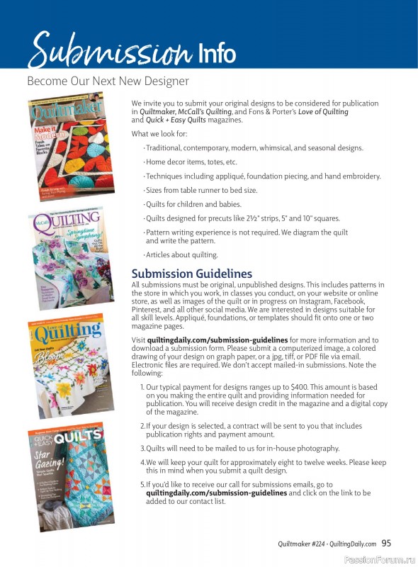 Коллекция проектов для рукодельниц в журнале «Quiltmaker №224 2026»