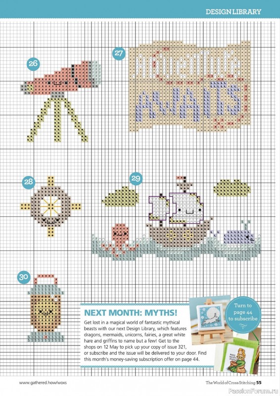 Коллекция вышивки в журнале «The World of Cross Stitching №320 2022»