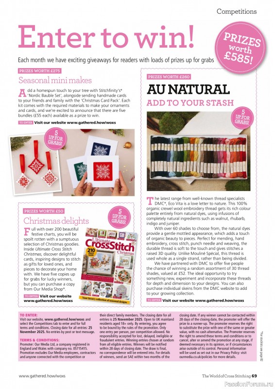 Коллекция вышивки в журнале «The World of Cross Stitching Special №366 2025»
