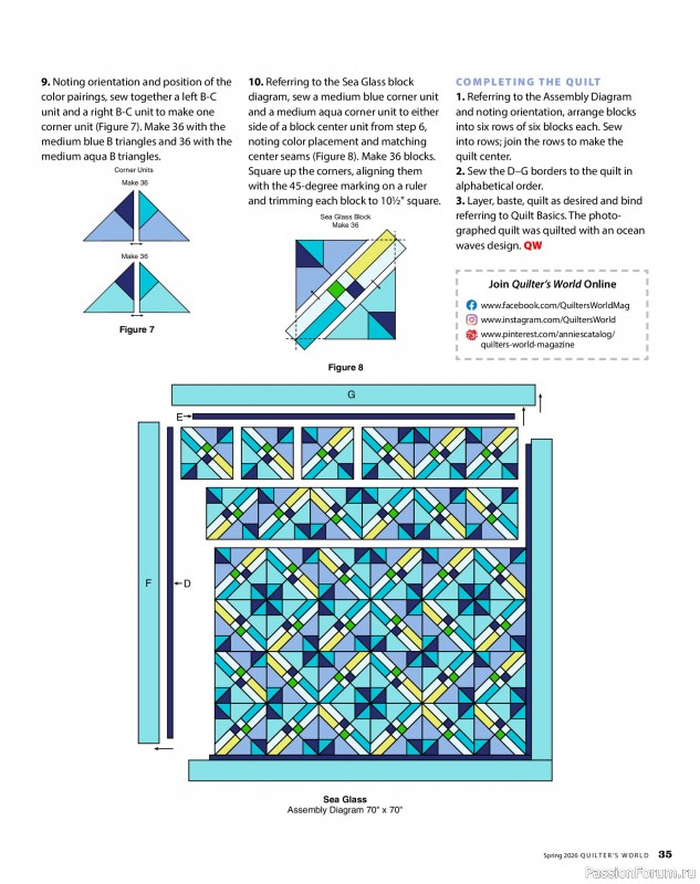 Коллекция проектов для рукодельниц в журнале «Quilter's World - Spring 2026»