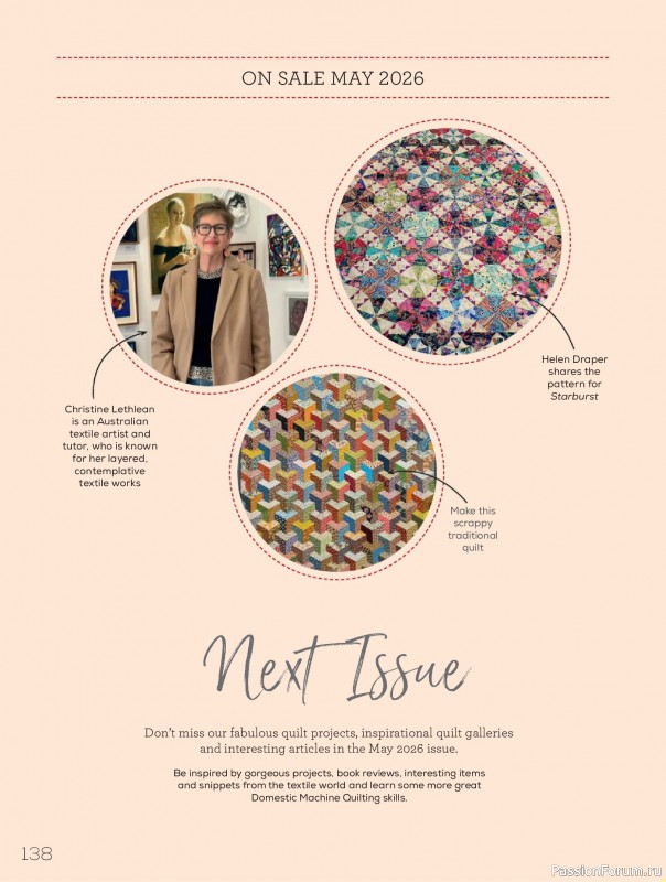 Коллекция проектов для рукодельниц в журнале &laquo;Quilters Companion №138 2026&raquo;