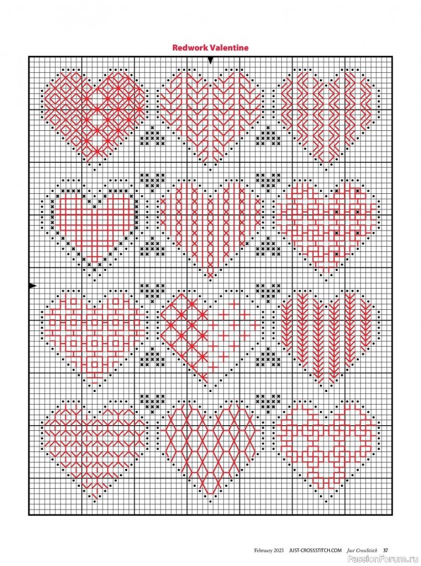 Коллекция вышивки в журнале «Just CrossStitch - February 2023»