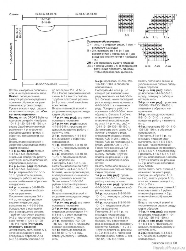 Вязаные модели спицами в журнале «Creazion №2 2023»