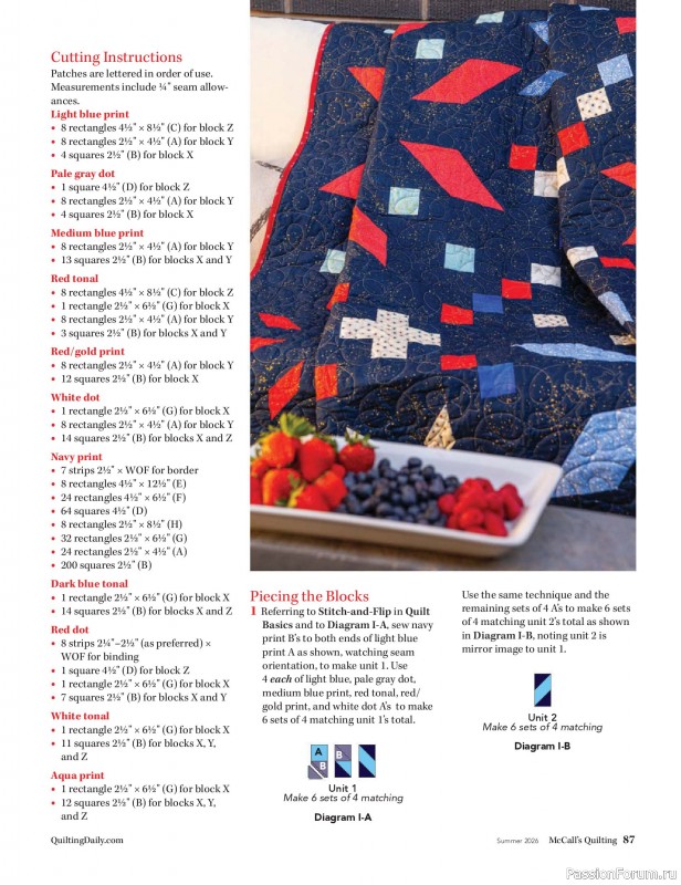 Коллекция проектов для рукодельниц в журнале &laquo;McCall's Quilting - Summer 2026&raquo;