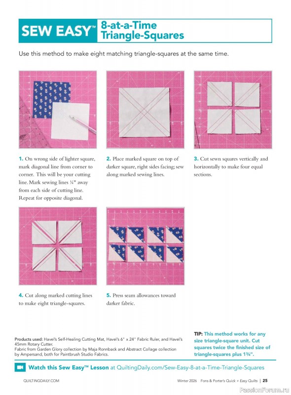 Коллекция проектов для рукодельниц в журнале &laquo;Quick+Easy Quilts - Winter 2026&raquo;
