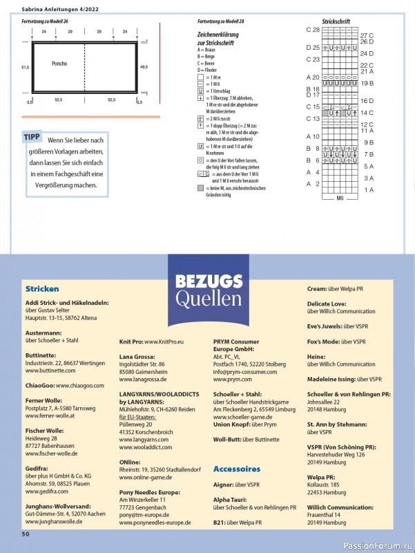 Коллекция проектов спицами в журнале «Sabrina №4 2022 Germany»