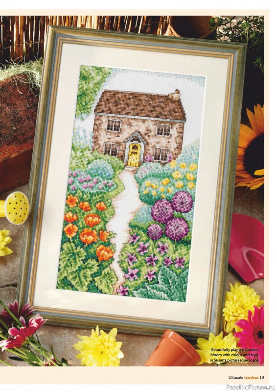 Коллекция вышивки в журнале «Ultimate Cross Stitch Gardens 2026»