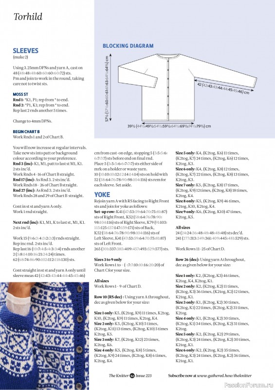 Вязаные проекты спицами в журнале &laquo;The Knitter №223 2025&raquo;