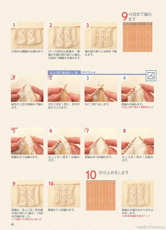 Вязаные проекты в книге «A ball in a Stick Needle for Motif Knit»