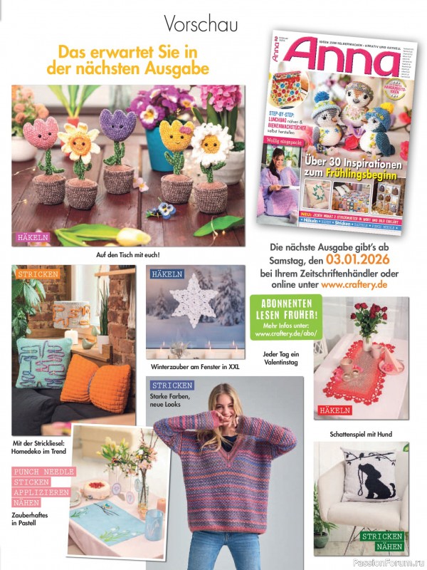 Коллекция проектов для рукодельниц в журнале «Anna Germany №1 2026»