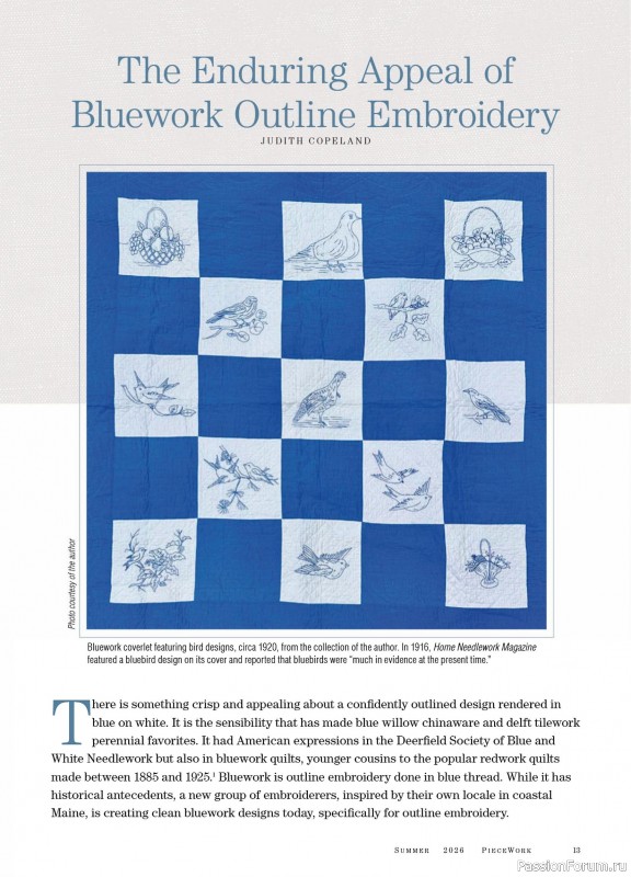 Коллекция проектов для рукодельниц в журнале «PieceWork - Summer 2026»