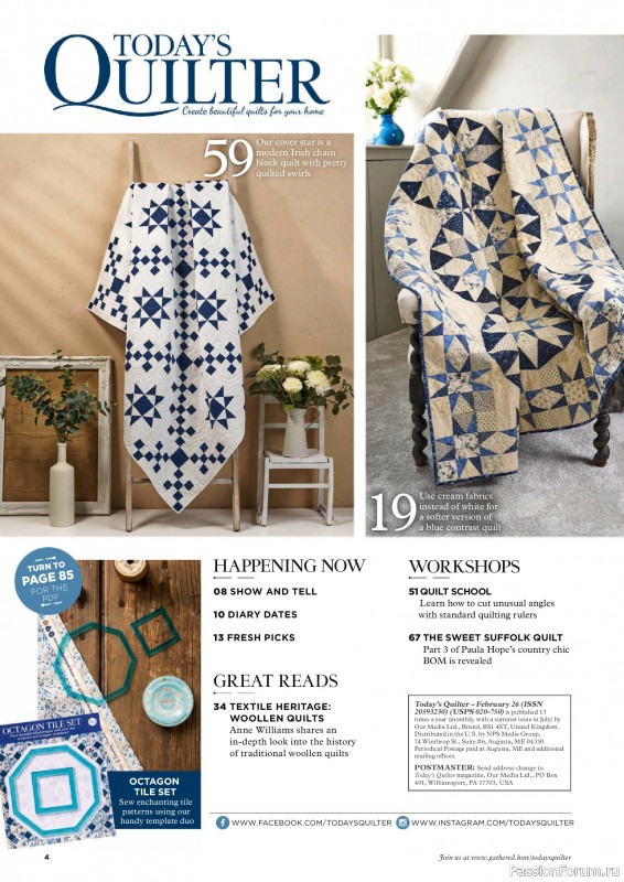 Коллекция проектов для рукодельниц в журнале &laquo;Todays Quilter №136 2026&raquo;