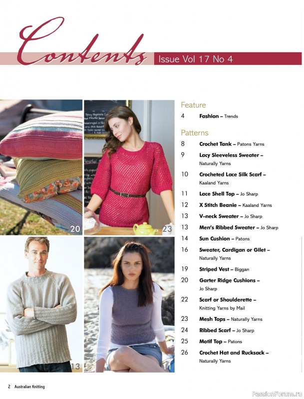 Вязаные модели спицами в журнале &laquo;Australian Knitting &ndash; Vol.17 №4 2026&raquo;