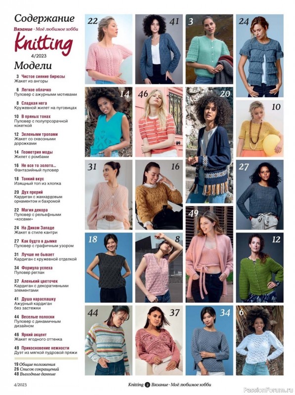 Вязаные модели в журнале «Knitting. Вязание №4 2023»