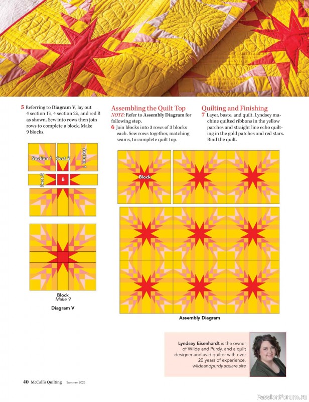 Коллекция проектов для рукодельниц в журнале &laquo;McCall's Quilting - Summer 2026&raquo;