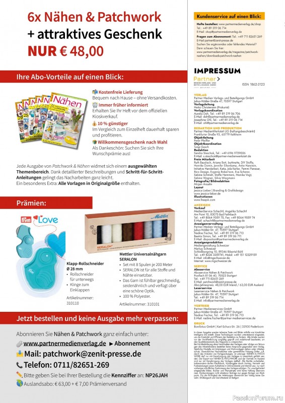 Коллекция проектов для рукодельниц в журнале «Patchwork & Nähen №2 2026»