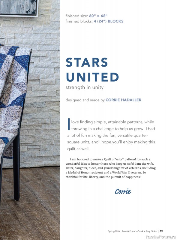 Коллекция проектов для рукодельниц в журнале &laquo;Quick+Easy Quilts - Spring 2026&raquo;