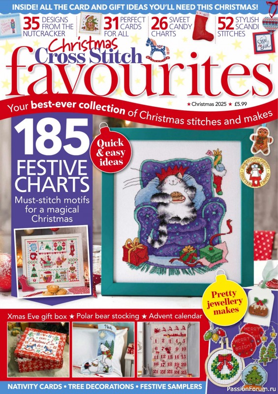 Коллекция вышивки в журнале «Cross Stitch Favourites - Christmas 2025»