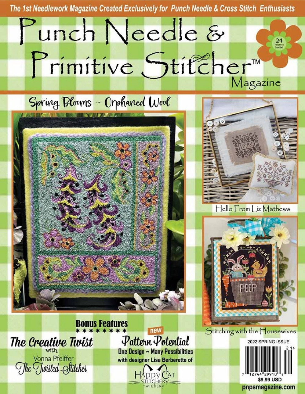 Новые техники рукоделия в журнале &laquo;Punch Needle &amp; Primitive Stitcher-Spring 2022&raquo;