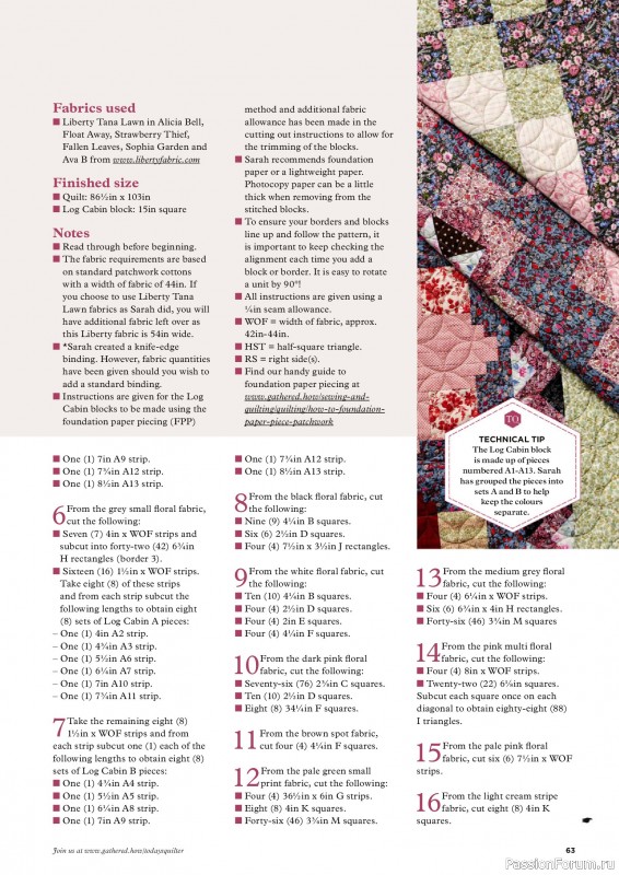 Коллекция проектов для рукодельниц в журнале «Todays Quilter №135 2025»