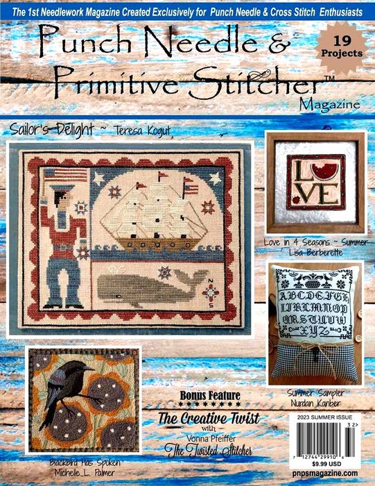 Коллекция вышивки в журнале «Punch Needle & Primitive Stitcher - Summer 2023»