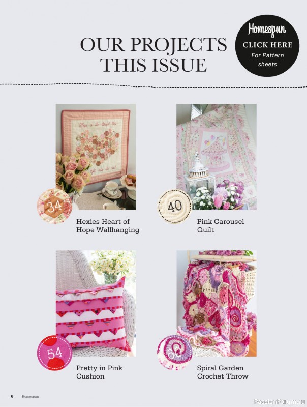 Коллекция проектов для рукодельниц в журнале «Australian Homespun №228 2025»