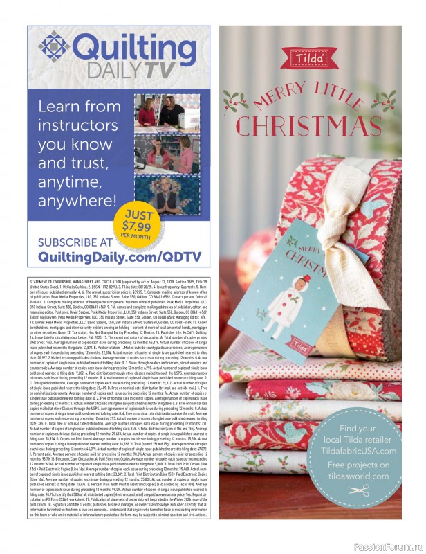Коллекция проектов для рукодельниц в журнале «McCall's Quilting - Winter 2026»
