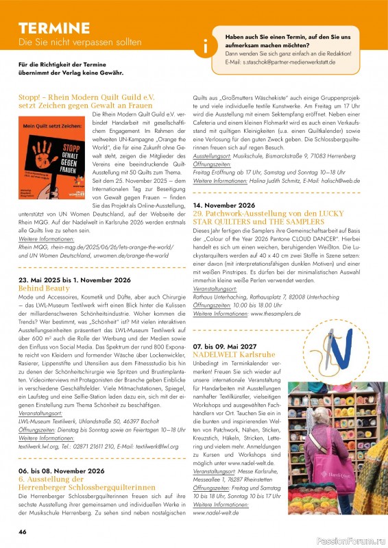 Коллекция проектов для рукодельниц в журнале «Nähen & Patchwork №6 2026»