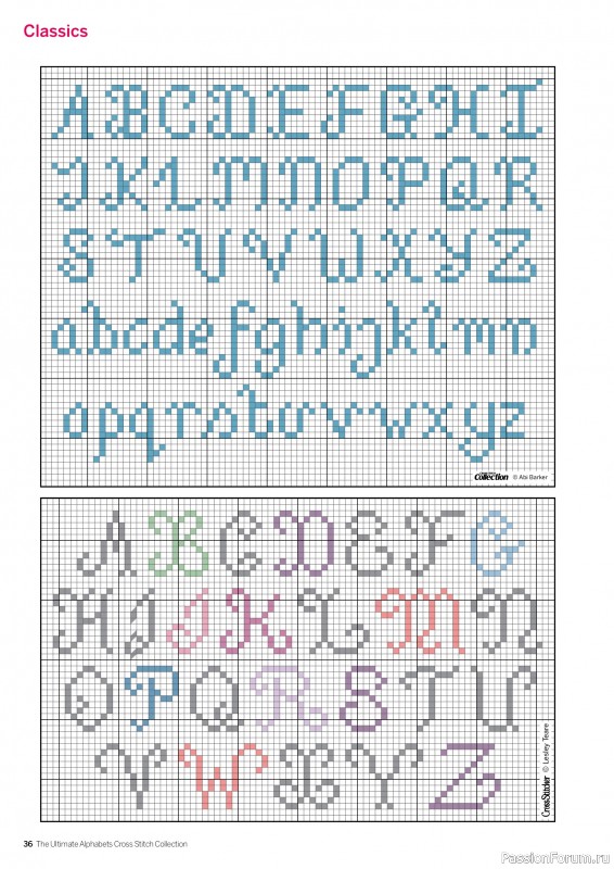 Коллекция вышивки в журнале «Cross Stitch Collection - The Ultimate Alphabets 2026»