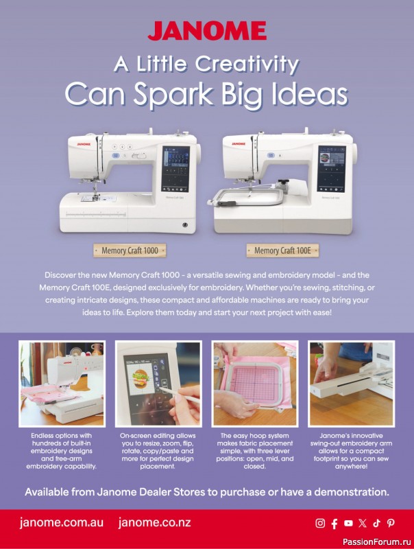 Коллекция проектов для рукодельниц в журнале «Australian Homespun - October-November 2025»