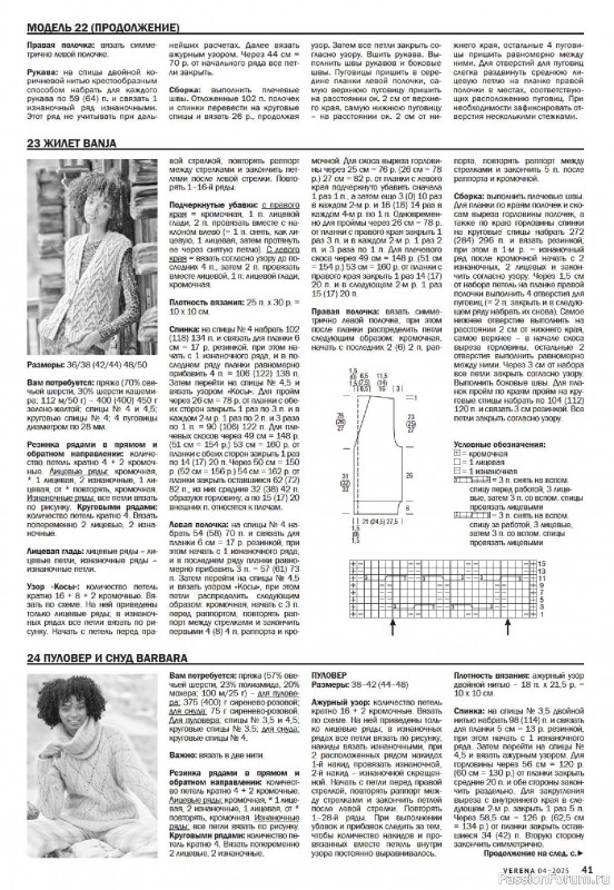 Вязаные модели в журнале &laquo;Verena №4 2025&raquo;