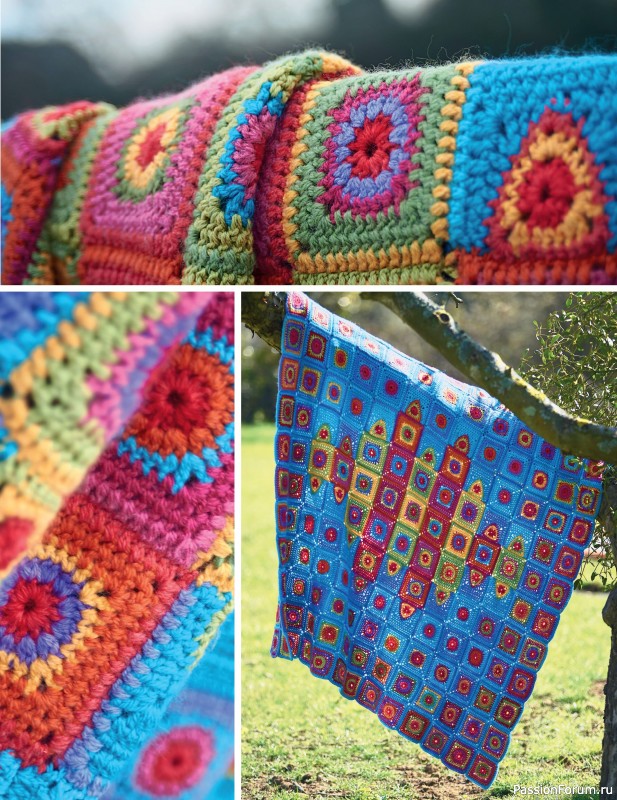 Вязаные проекты в книге «Block-by-Block Blankets and Afghans».