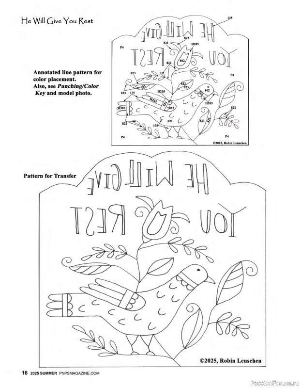 Коллекция вышивки в журнале «Punch Needle & Primitive Stitcher - Summer 2025»