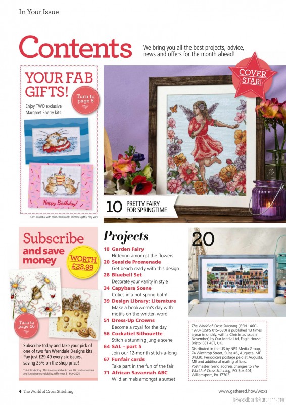 Коллекция вышивки в журнале «The World of Cross Stitching №358 2025»