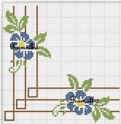 вышивка крестиком для углов салфетки