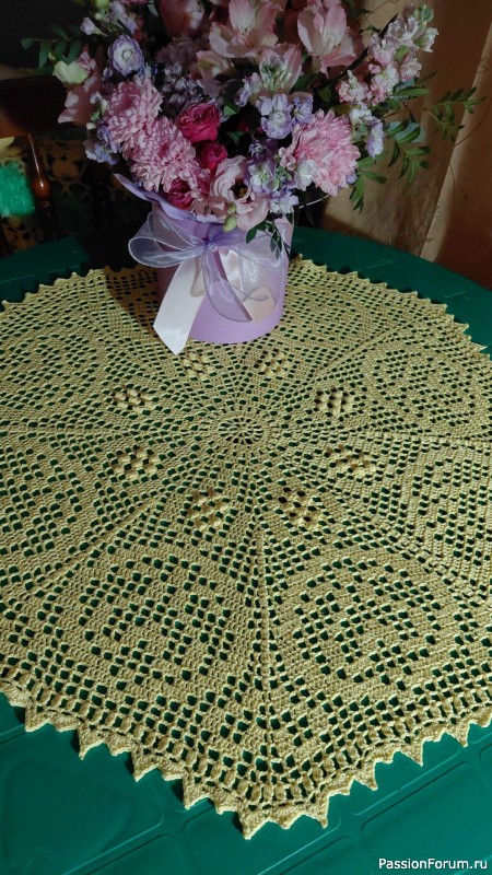 вязание крючок салфетка филе