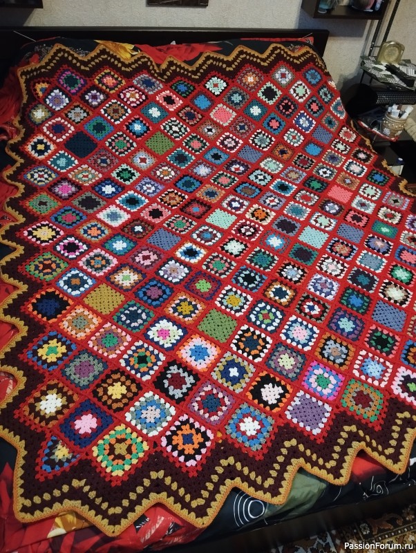 Плед крючком .