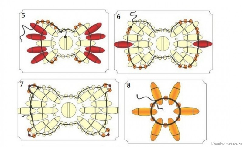 Браслет "Бантики". Схема