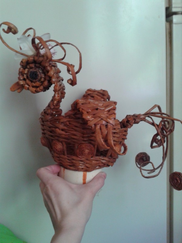 Жар-курица из газетного плетения