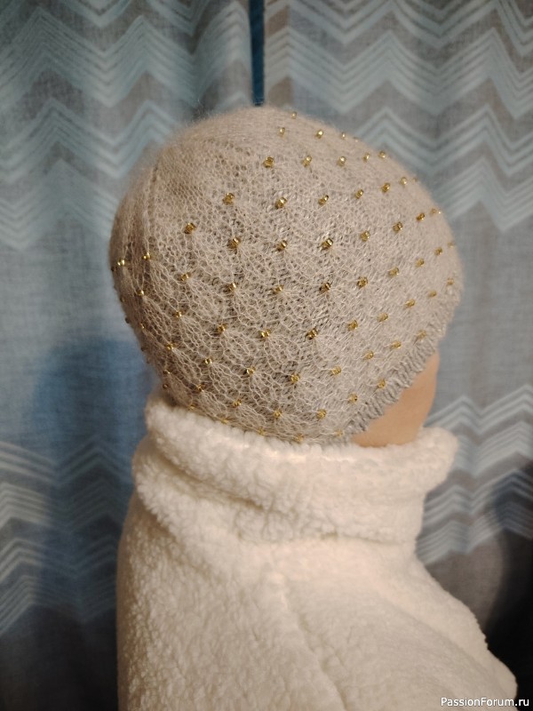 Шапочка из кашемира и кид мохера