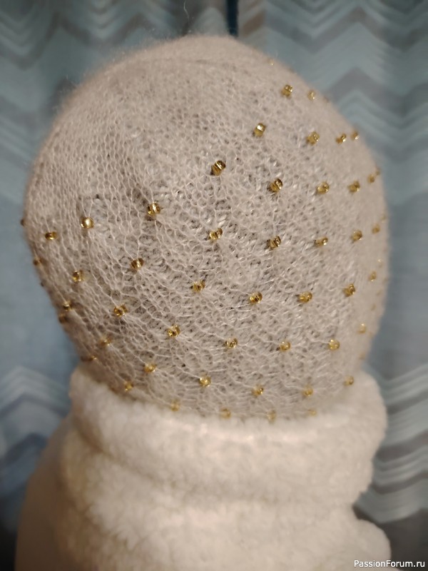 Шапочка из кашемира и кид мохера