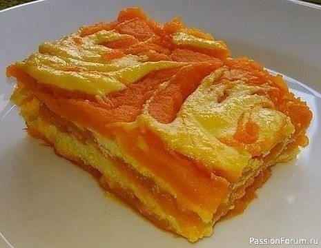 Тыква, запеченная с творогом и изюмом