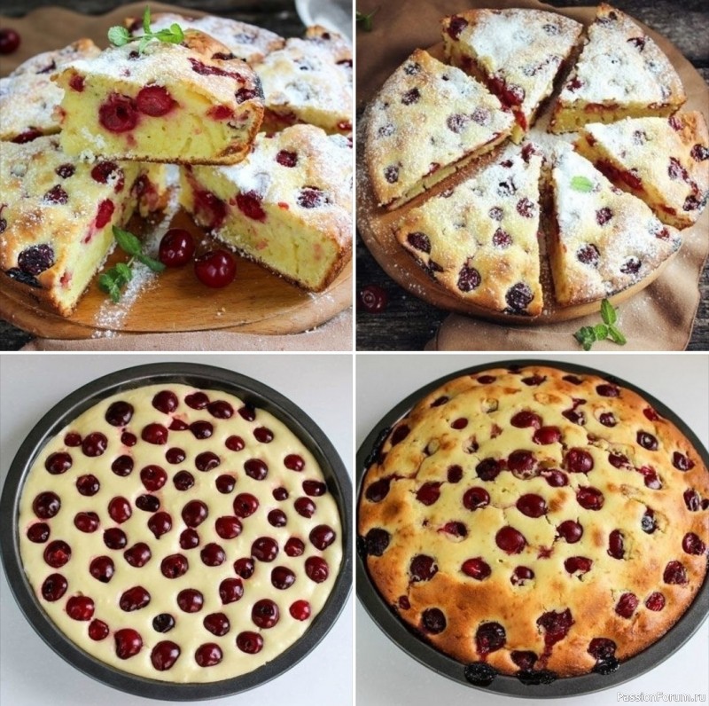 Вишневый пирог на сметане — вкусный и простой рецепт