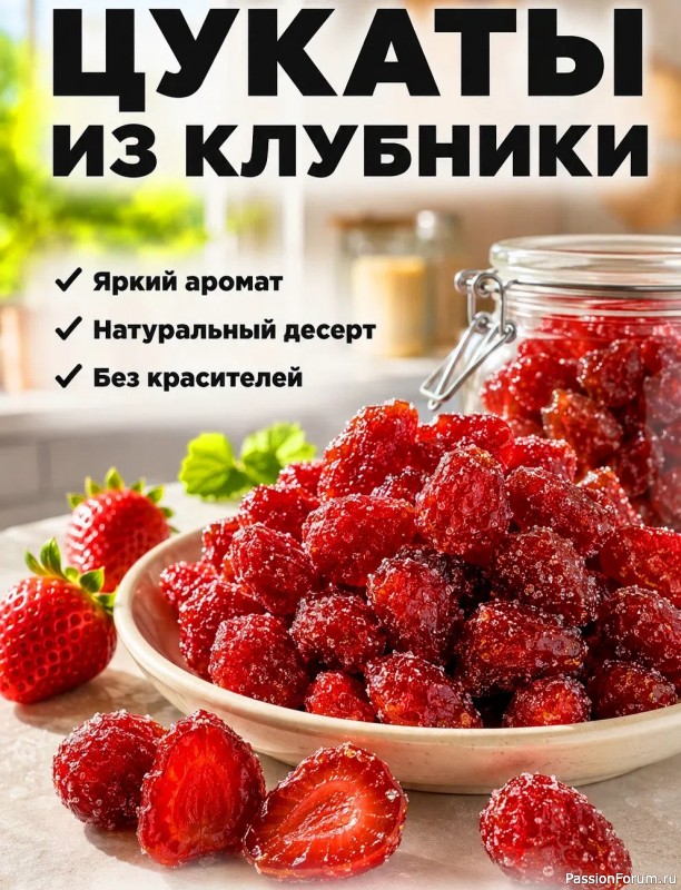Готовим цукаты из клубники