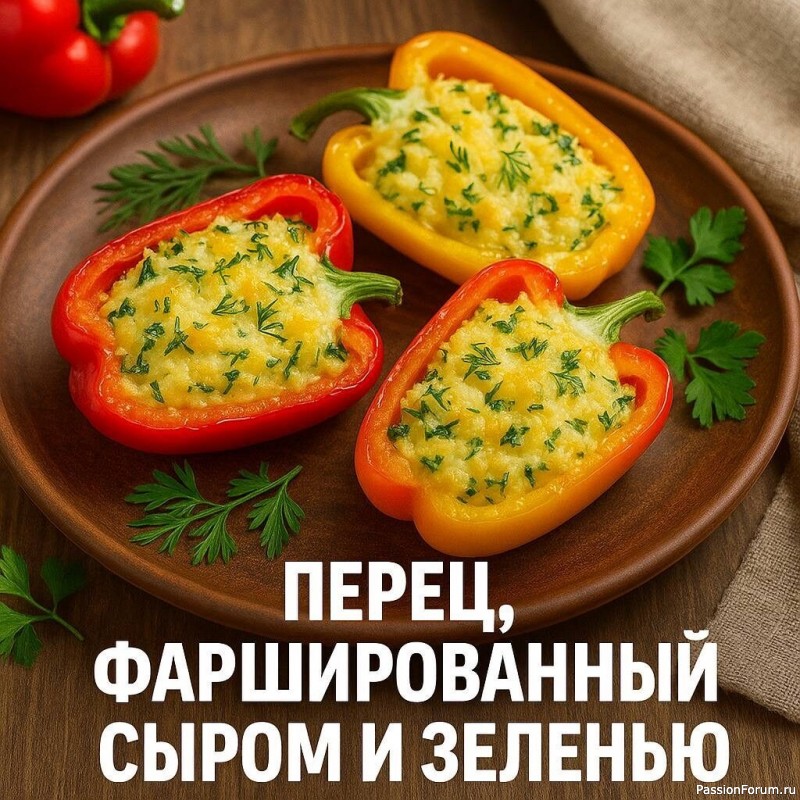 Перец, фаршированный сыром и зеленью