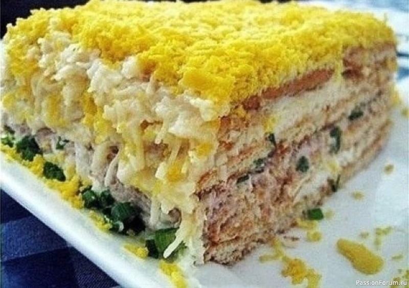 Рыбный торт-салат