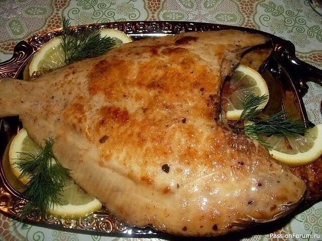 Камбала запеченная в духовке Камбала запеченная в духовке