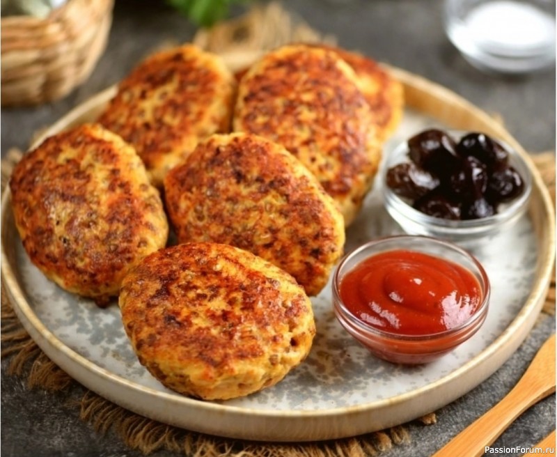 Котлеты из индейки с гречка