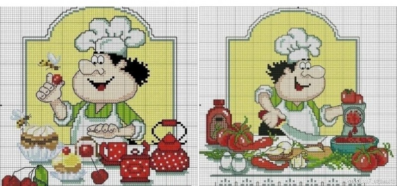 Вышивки для кухни. Схемы