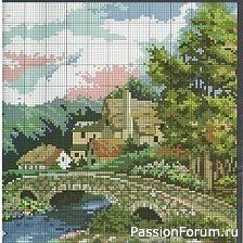 Пейзажи. Схемы вышивки крестиком